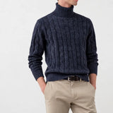 Fjord Polo Sweater shown in a lifestyle setting, full length view