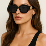 Front view of Golden Fade Sunglasses, alternate angle