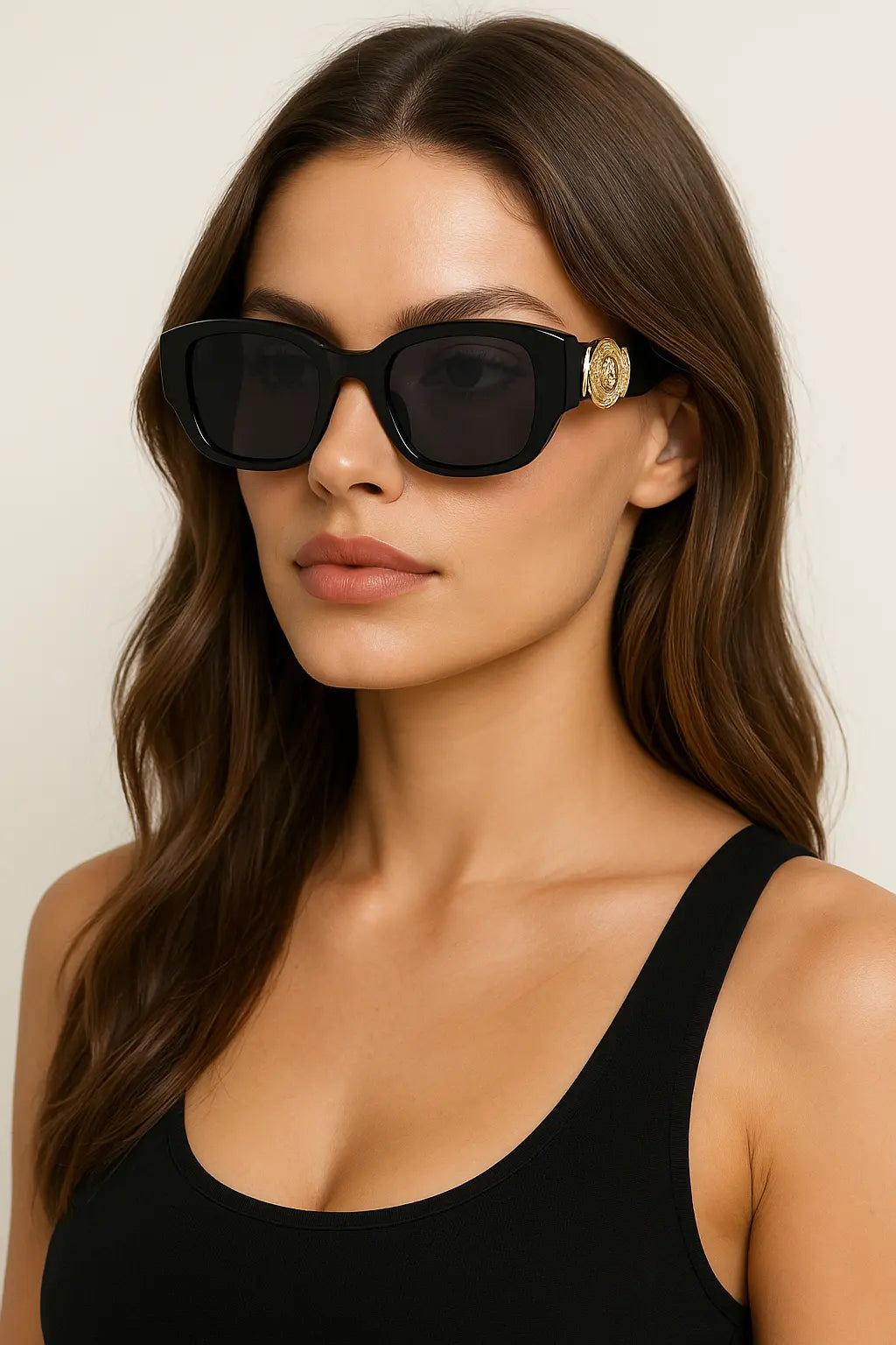 Front view of Golden Fade Sunglasses, alternate angle