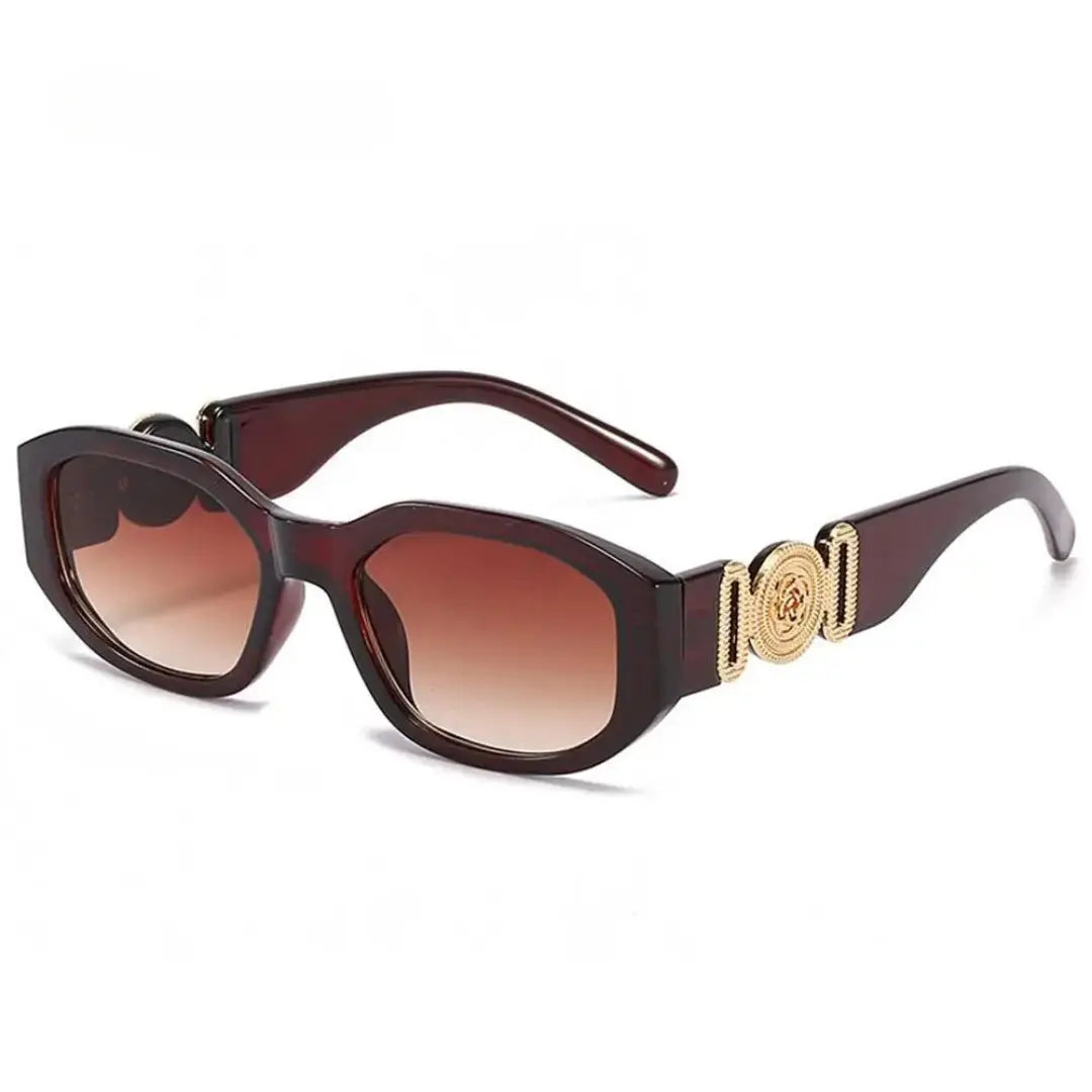 Front view of Golden Fade Sunglasses, close up