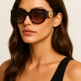 Golden Fade Sunglasses shown in a lifestyle setting, full length view