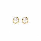 Front view of Golden Pearl Earrings