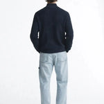Back view of Cardigan Half-zip Sweater