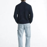 Back view of Cardigan Half-zip Sweater