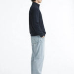 Cardigan Half-zip Sweater shown in a lifestyle setting, alternate view