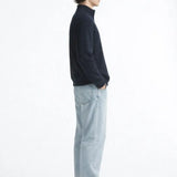 Cardigan Half-zip Sweater shown in a lifestyle setting, alternate view