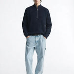 Cardigan Half-zip Sweater shown in a lifestyle setting