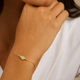 Halo Bracelet shown in a lifestyle setting, alternate view