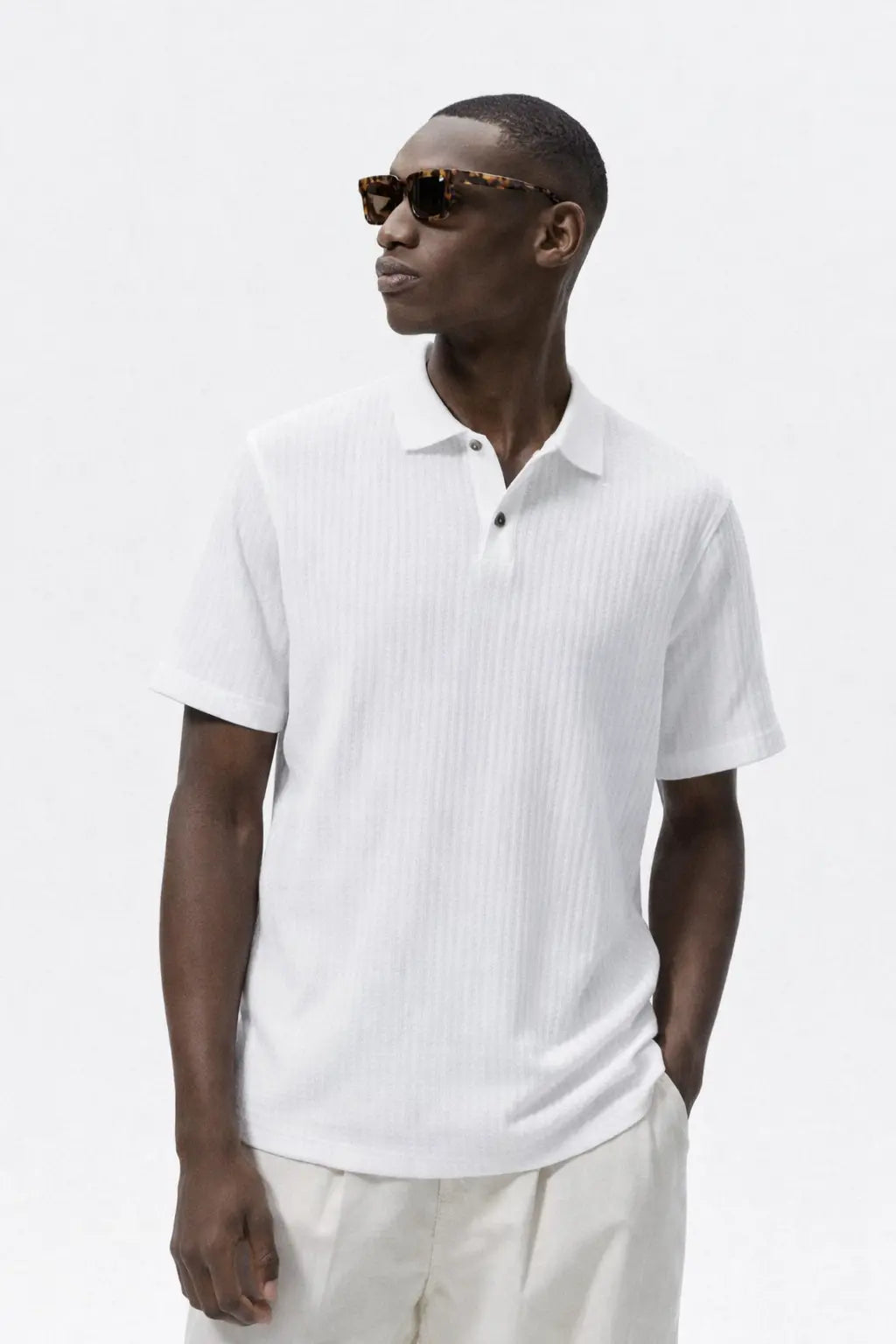 Hampton Breeze Polo shown in a lifestyle setting, full length view