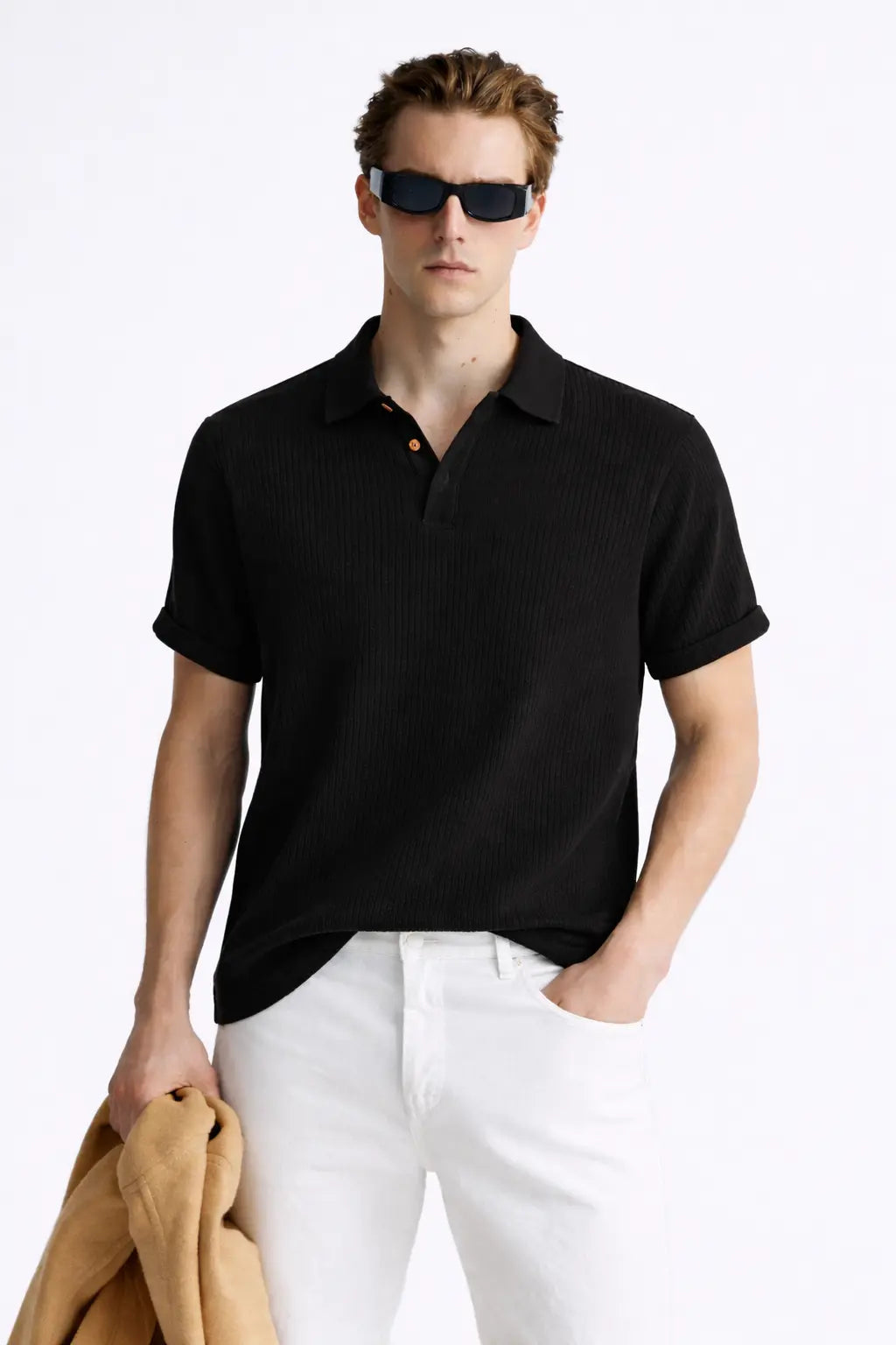 Hampton Breeze Polo shown in a lifestyle setting, side angle view