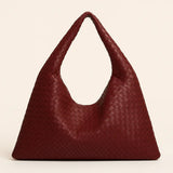 Front view of Cherry Handmade Woven Tote Bag