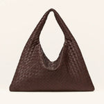 Front view of Coffee Handmade Woven Tote Bag