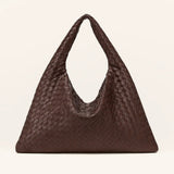 Front view of Coffee Handmade Woven Tote Bag