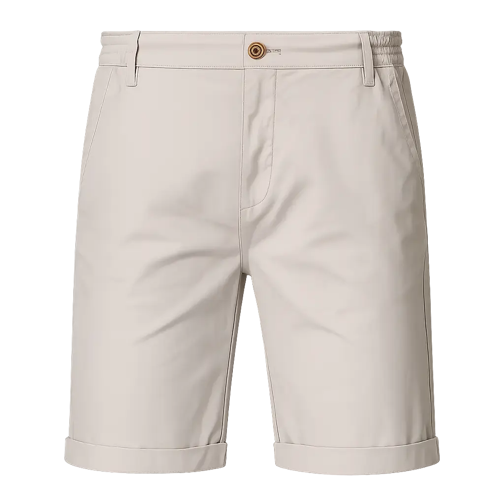 Front view of Beige Harbor Chino Shorts