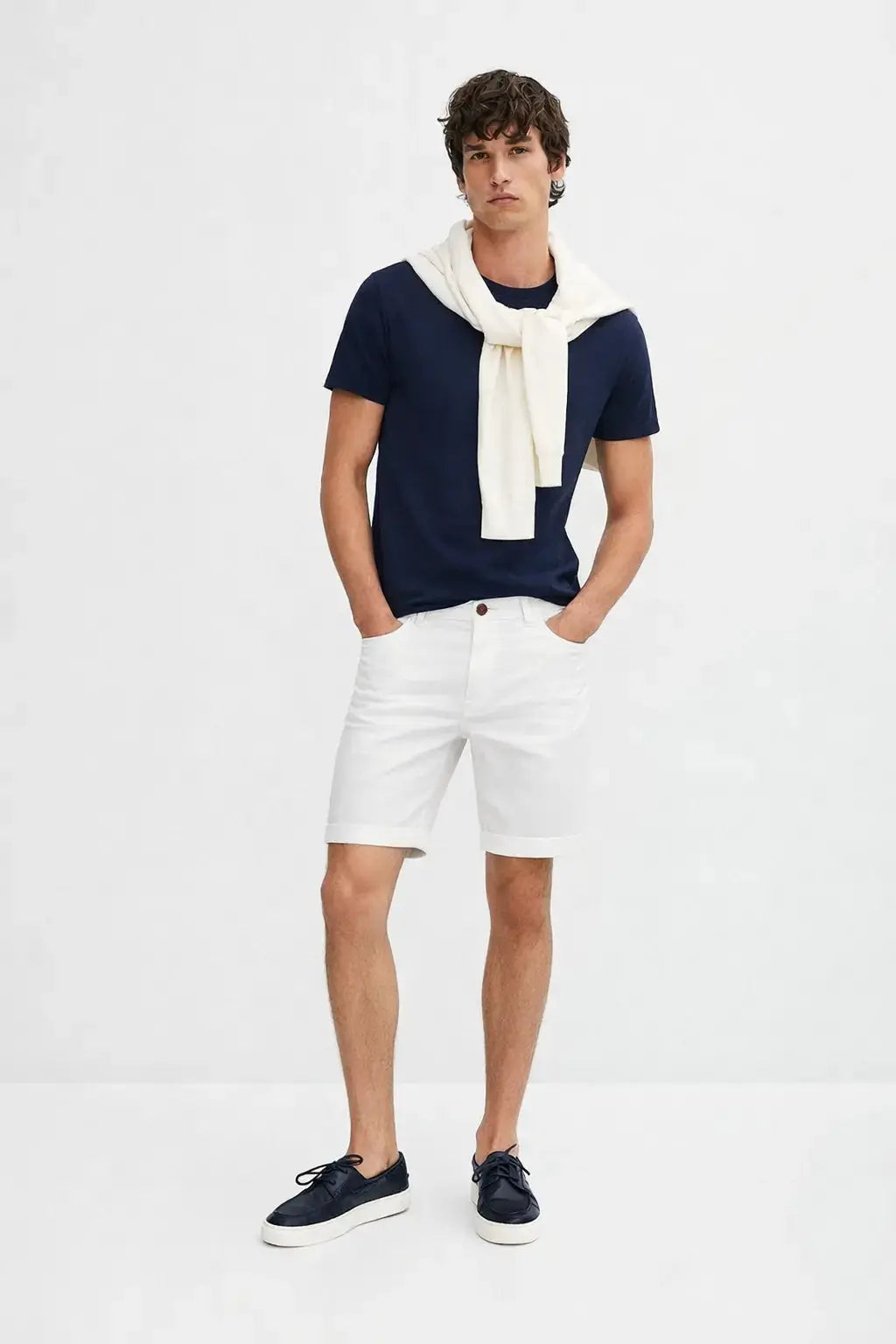 Harbor Chino Shorts shown in a lifestyle setting, alternate view