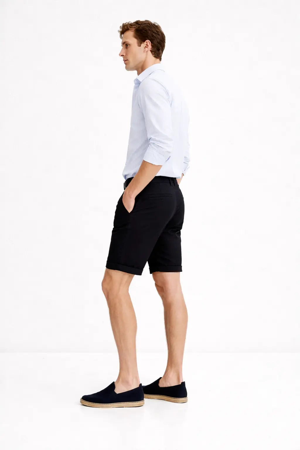 Side view of Harbor Chino Shorts, close up
