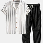White & Black Havana - Short-Sleeved Set shown in a lifestyle setting