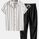 White & Black Havana - Short-Sleeved Set shown in a lifestyle setting