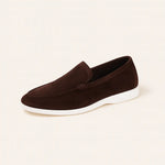 Brown High Quality Classic Low Loafers shown in a lifestyle setting