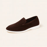 Brown High Quality Classic Low Loafers shown in a lifestyle setting