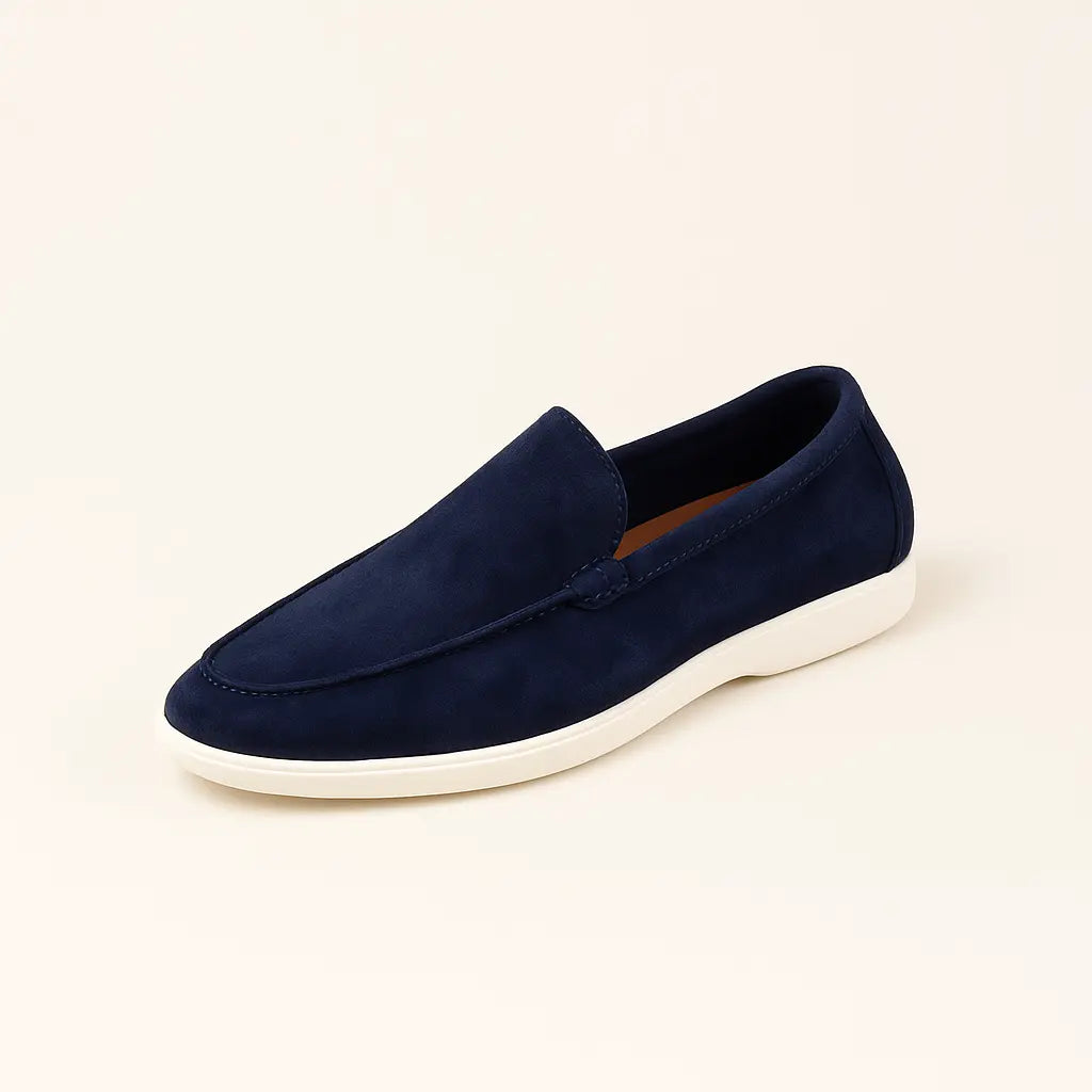 Side view of Royal Blue High Quality Classic Low Loafers