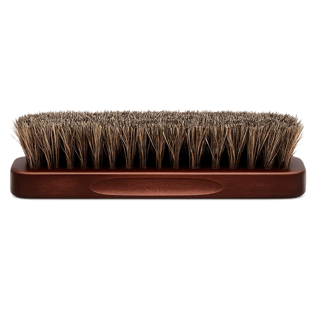 Front view of Brown Horse Hair Shoe Brush