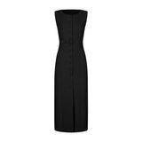 Front view of Black Isadora Dress
