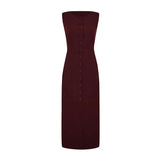 Front view of Burgundy Isadora Dress