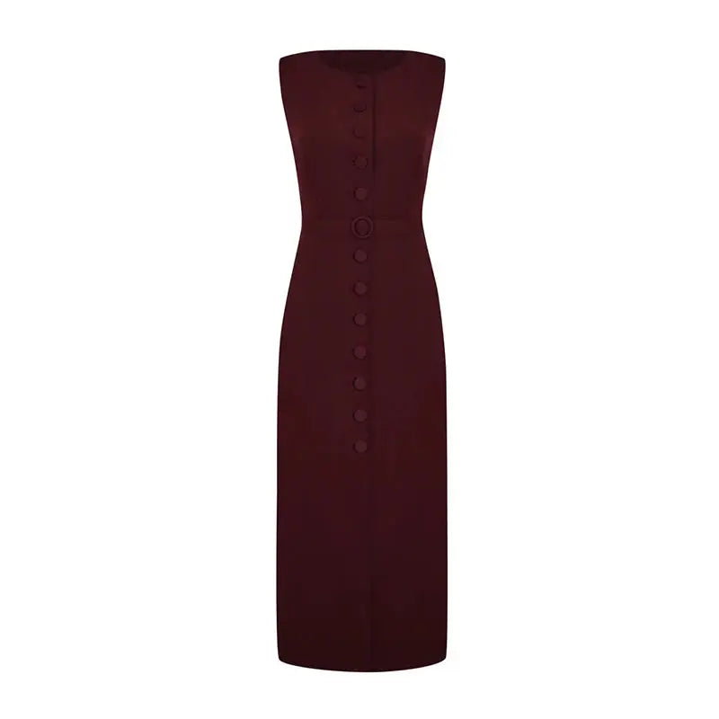 Front view of Burgundy Isadora Dress