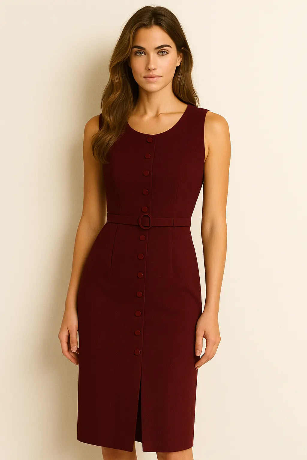 Isadora Dress shown in a lifestyle setting, full length view