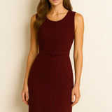 Isadora Dress shown in a lifestyle setting, full length view