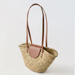 Front view of Isla Straw Bag, alternate view