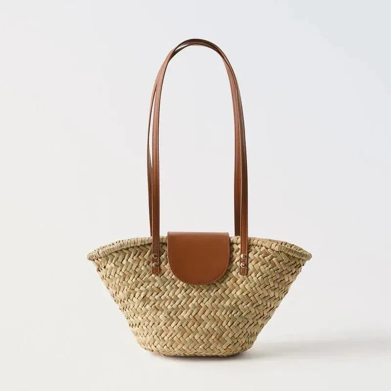 Front view of Isla Straw Bag