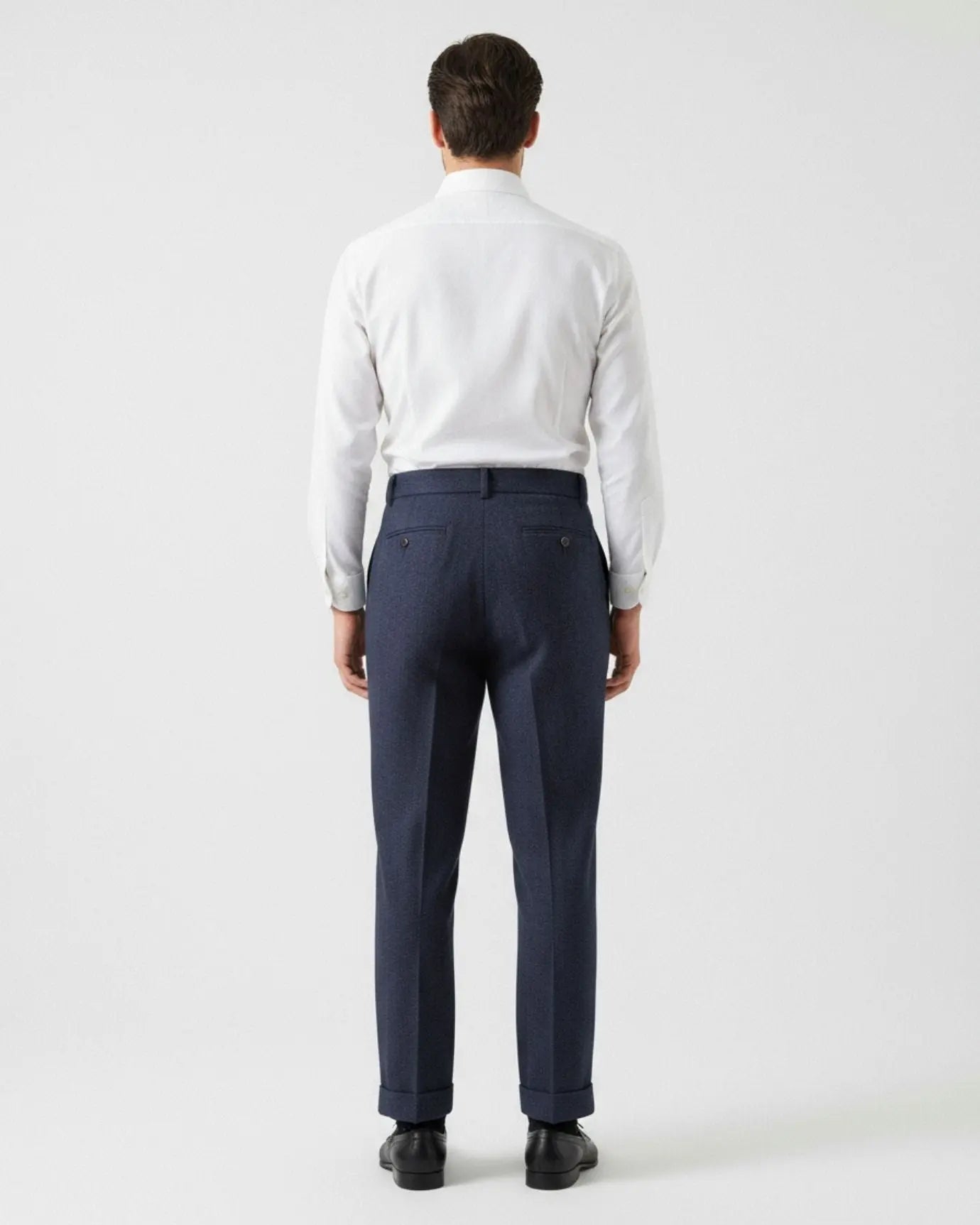 Front view of Italian Trousers Old Money Style Worsted Wool, alternate view