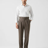 Front view of Italian Trousers Old Money Style Worsted Wool