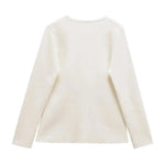 Back view of Ivory Cardigan