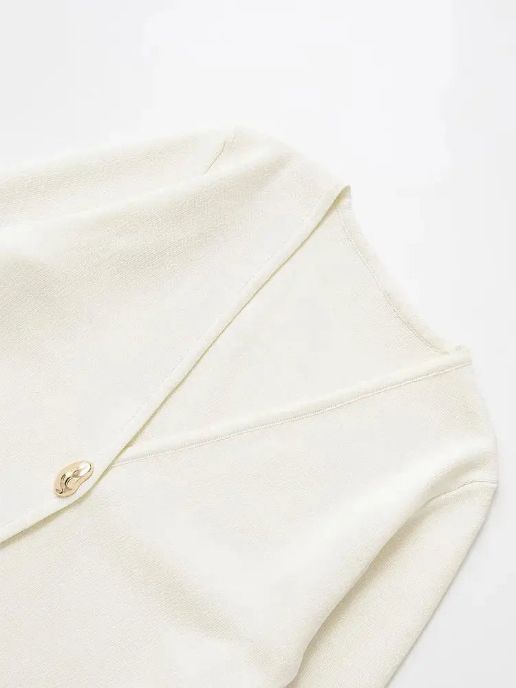 Close-up detail of Ivory Cardigan