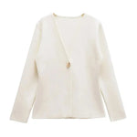 Front view of Creme Ivory Cardigan
