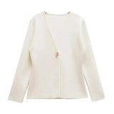 Front view of Creme Ivory Cardigan