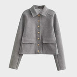 Front view of Gray Jacket Wool & Blends Coats