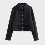 Front view of Navy Blue Jacket Wool & Blends Coats