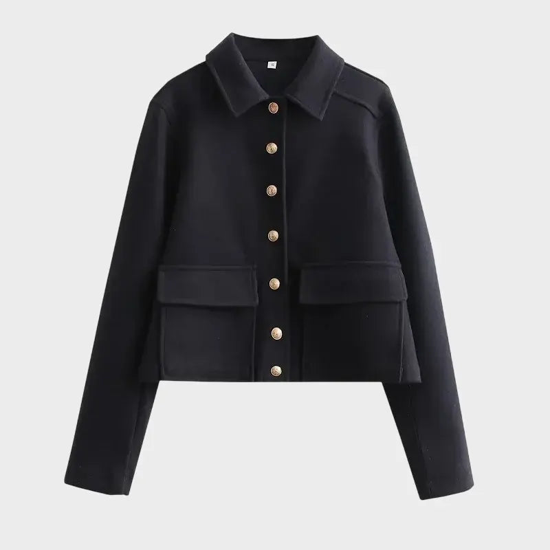 Front view of Navy Blue Jacket Wool & Blends Coats