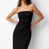 June Dress shown in a lifestyle setting, full length view