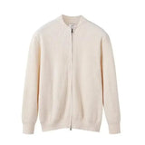 Front view of Apricot Knitted Two-Zip Sweater
