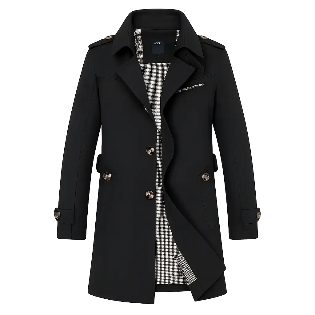 Front view of Black Le Marquis Coat
