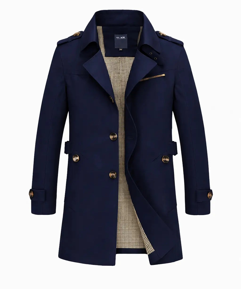 Front view of Navy Blue Le Marquis Coat