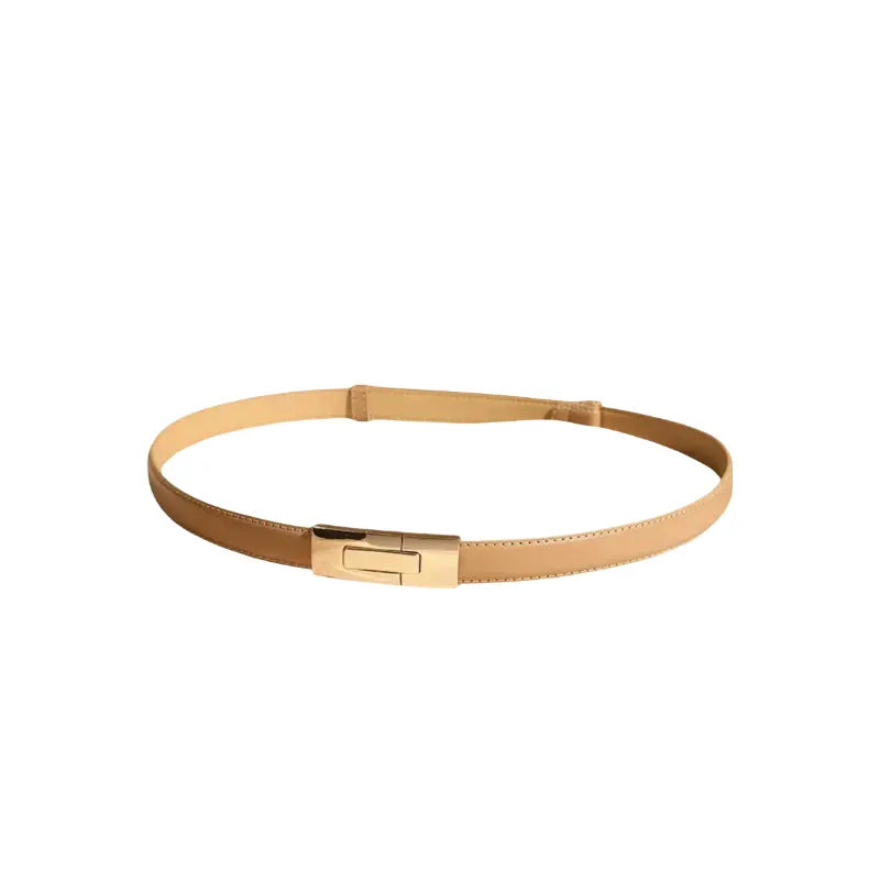 Front view of Apricot Leather Belt