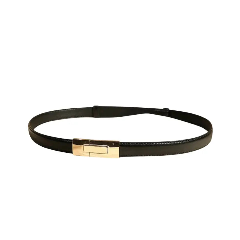 Front view of Black Leather Belt