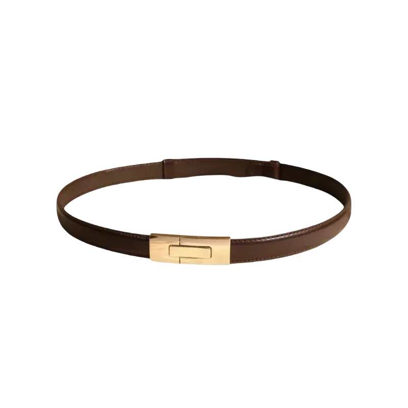 Front view of Brown Leather Belt