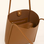 Front view of Leather button bag